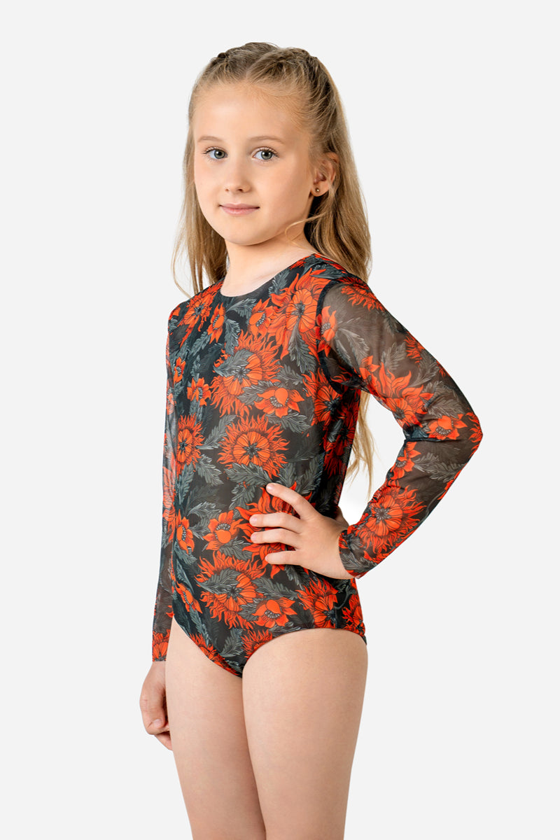 Kids' Closed Back Swimsuit “The Sun Orange”