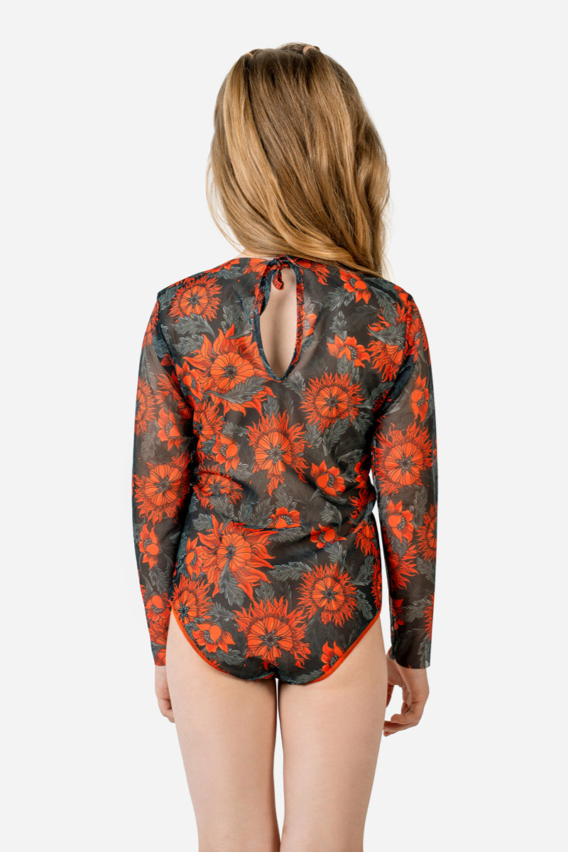 Kids' Closed Back Swimsuit “The Sun Orange”