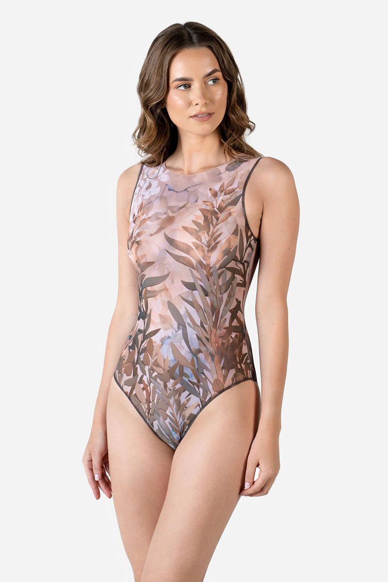 One-piece Sleeveless Swimsuit “Olives”