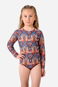 Kids' Closed Back Swimsuit “Medieval Green”