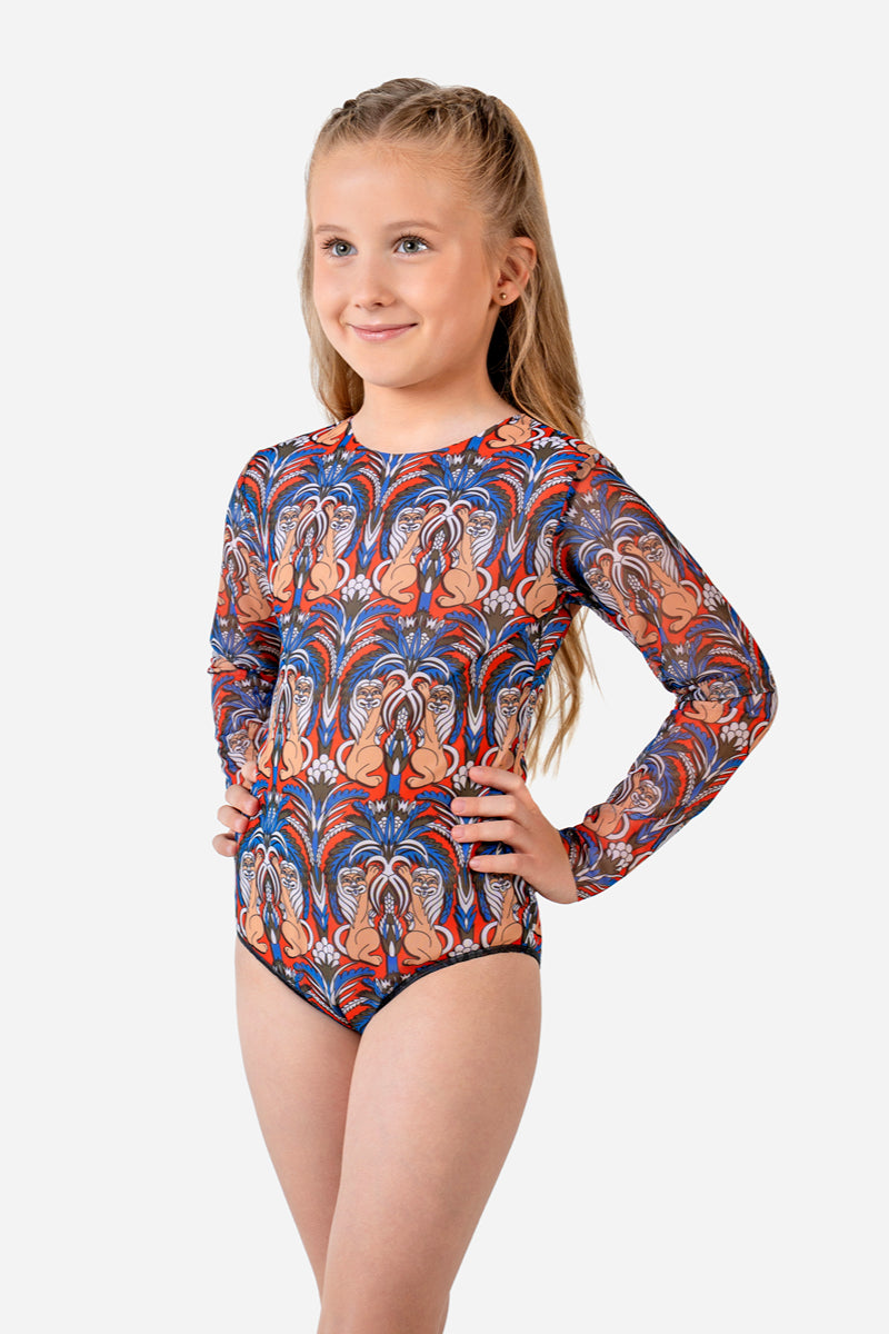 Kids' Closed Back Swimsuit “Medieval Green”