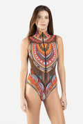 Zipper Sleeveless Swimsuit “Africa”