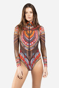 Zipper Swimsuit with Sleeves “Africa”