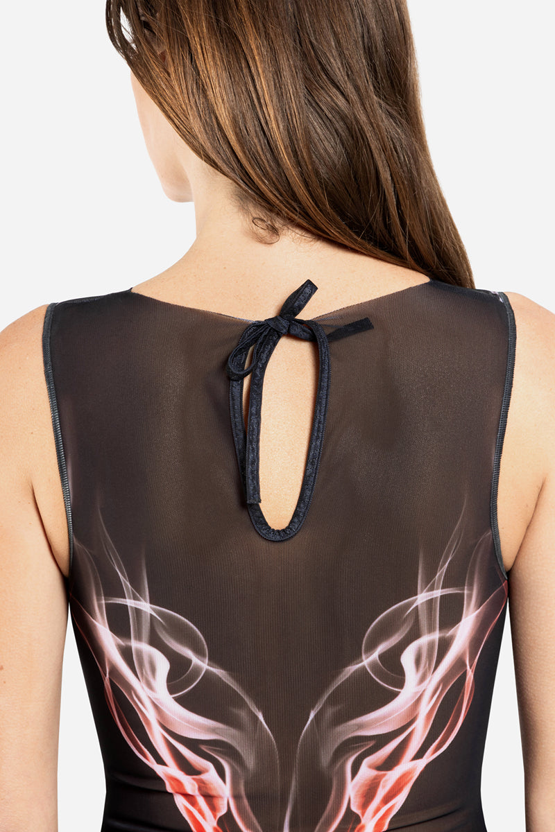 One-piece Sleeveless Swimsuit “Red Flame”