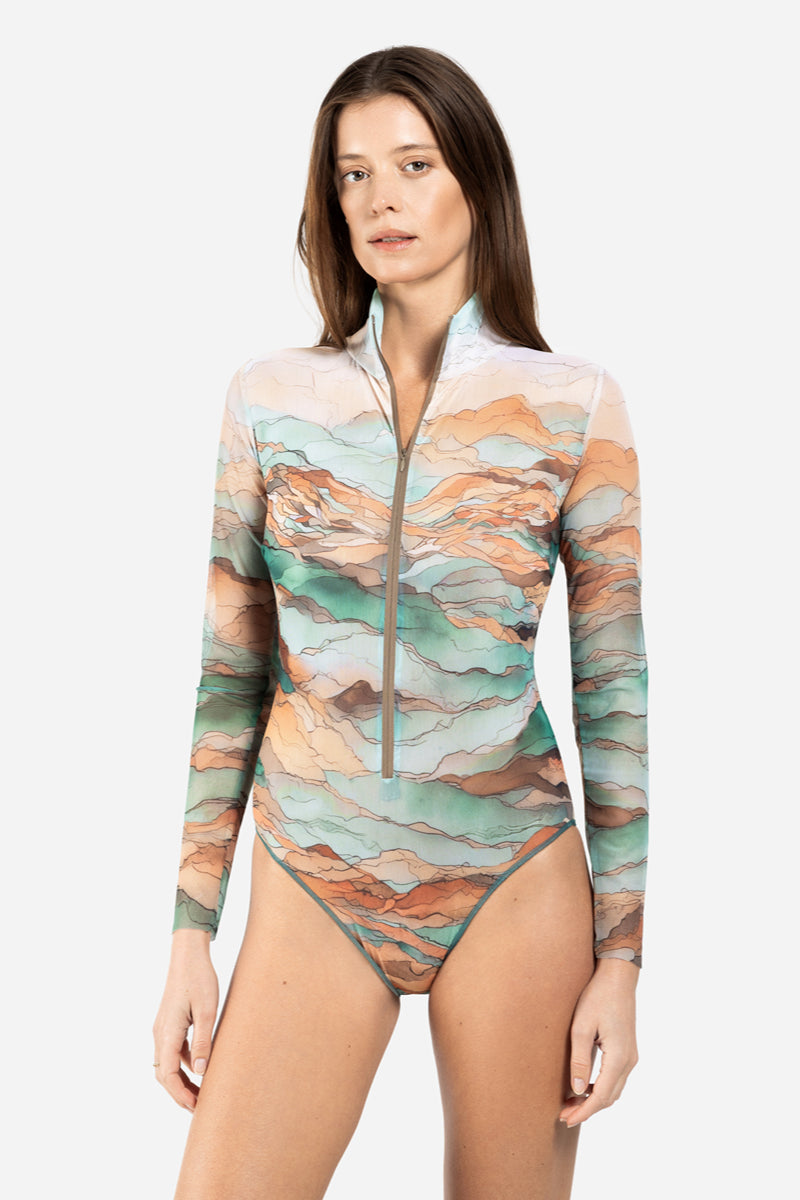 Zipper Swimsuit with Sleeves “Taghazout”