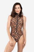 Bañador de una pieza sin mangas "Leopardo 25"