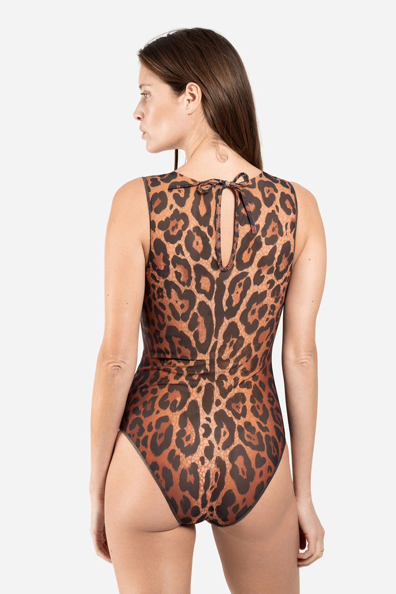 Bañador de una pieza sin mangas "Leopardo 25"