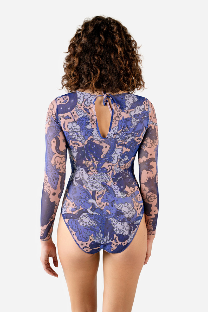 Closed Back One-piece Swimsuit with Sleeves “Ephemeris”