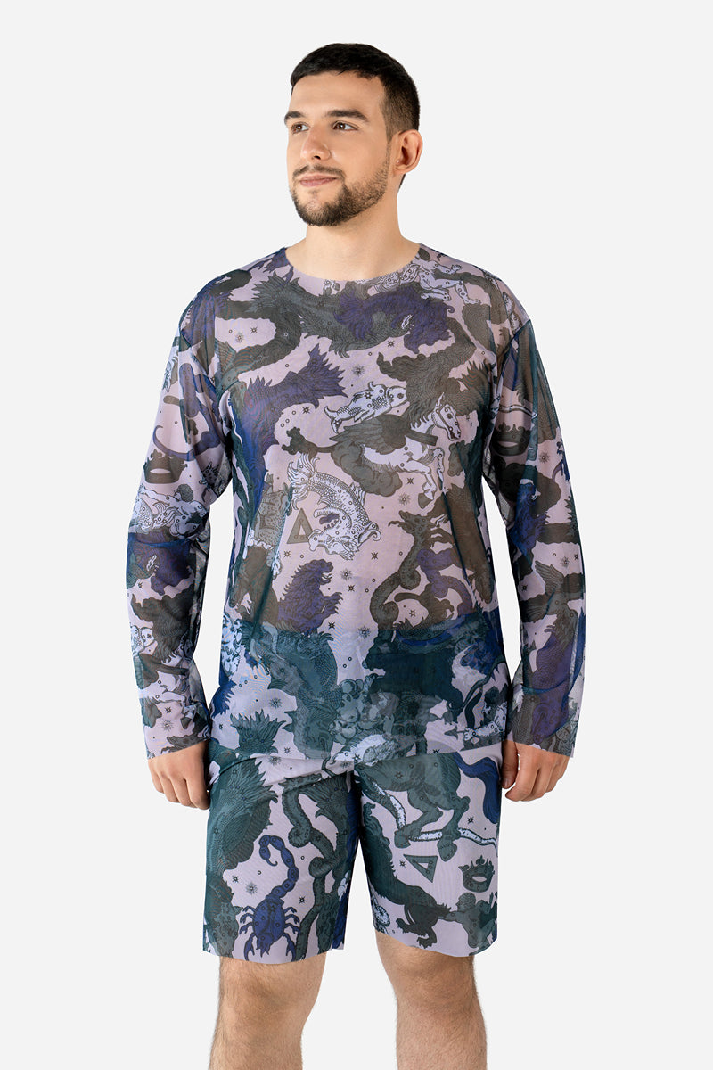 Men's Beach T-shirt with Hood “Moon Dust”