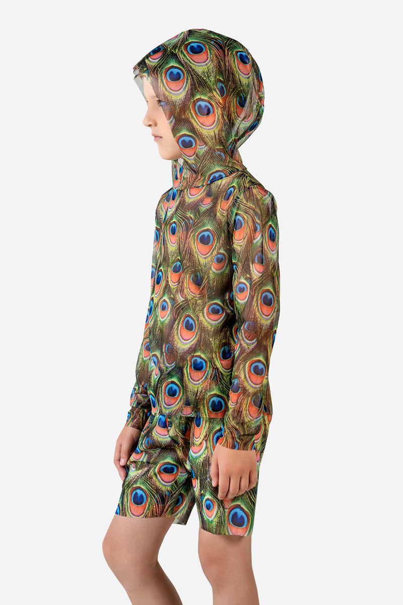 Kids' Closed Back Swimsuit “Peacock Mayura”