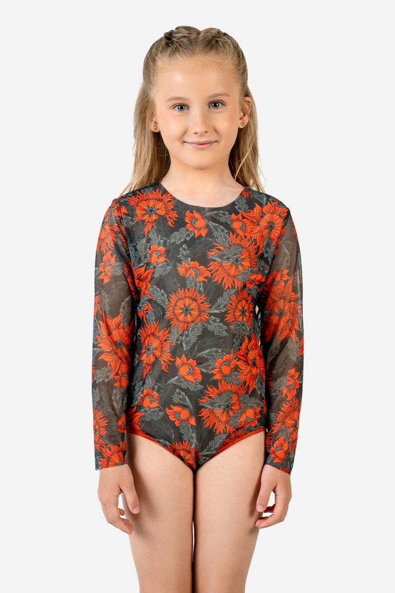 Kids' Closed Back Swimsuit “The Sun Orange”