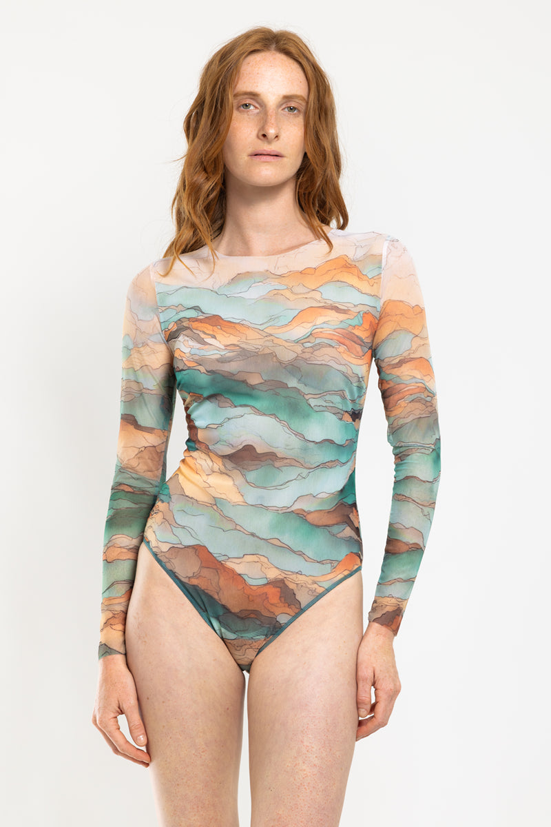 Closed Back One-piece Swimsuit with Sleeves “Taghazout”