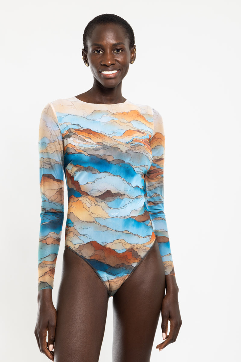 Zipper Swimsuit with Sleeves “Anza”