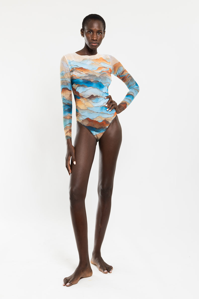 Zipper Swimsuit with Sleeves “Anza”