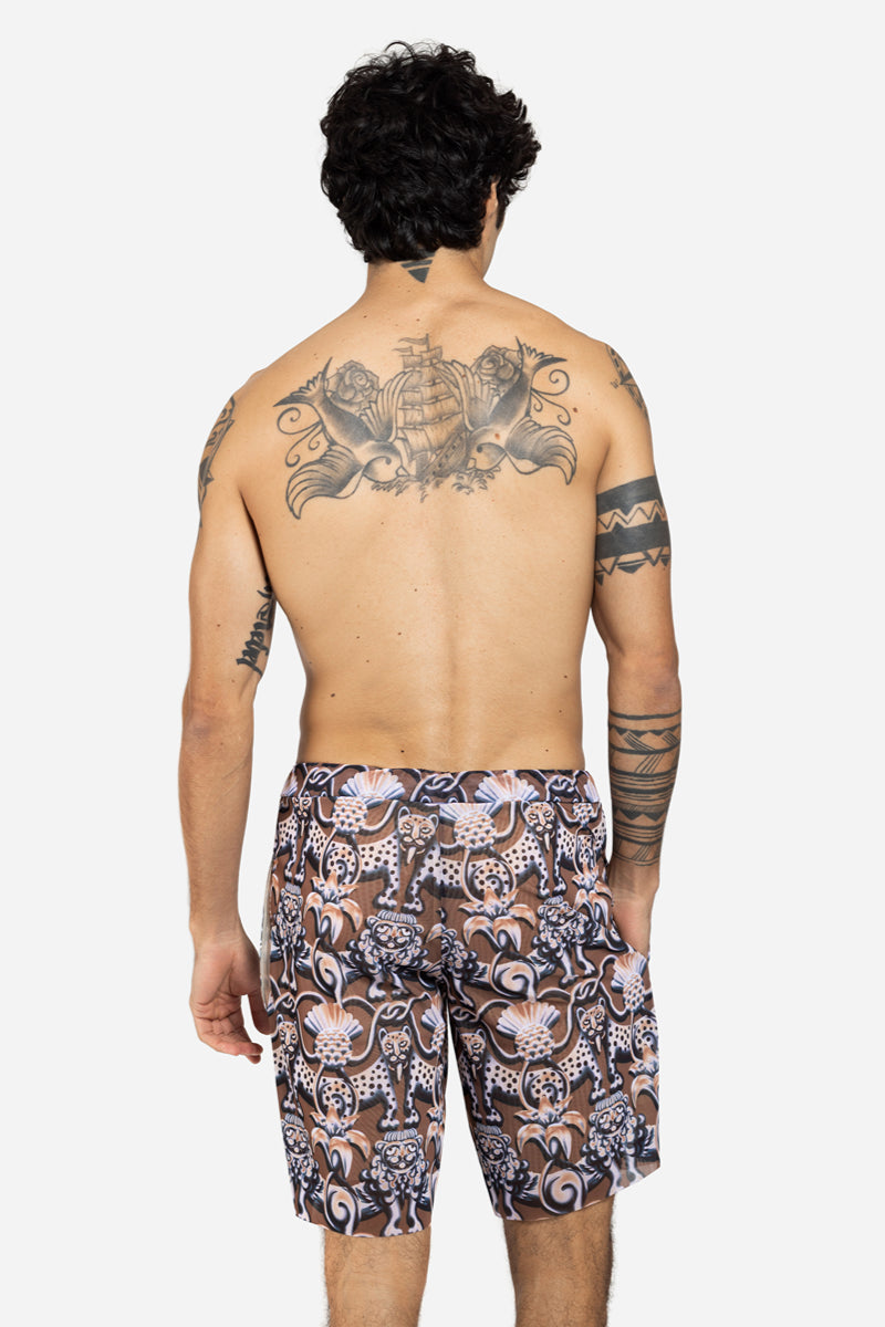 Men's Beach T-shirt with Hood “Medieval Brown”