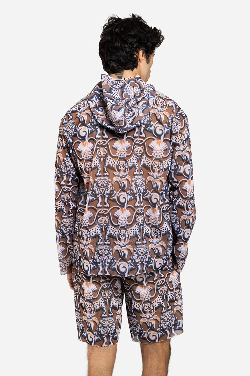 Men's Beach T-shirt with Hood “Medieval Brown”
