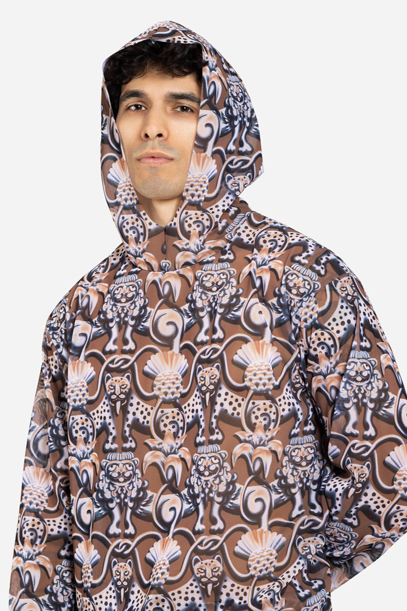 Men's Beach T-shirt with Hood “Medieval Brown”
