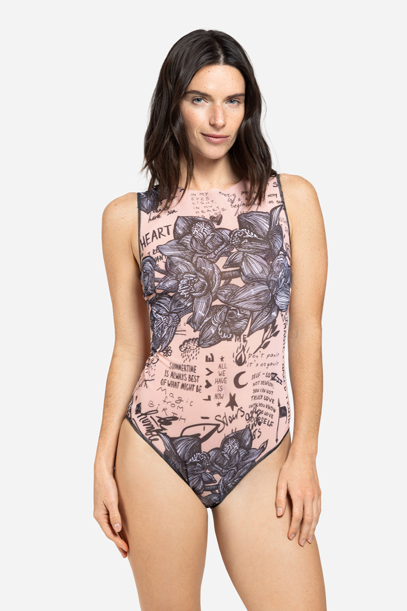 One-piece Sleeveless Swimsuit “Nude Body-Art”