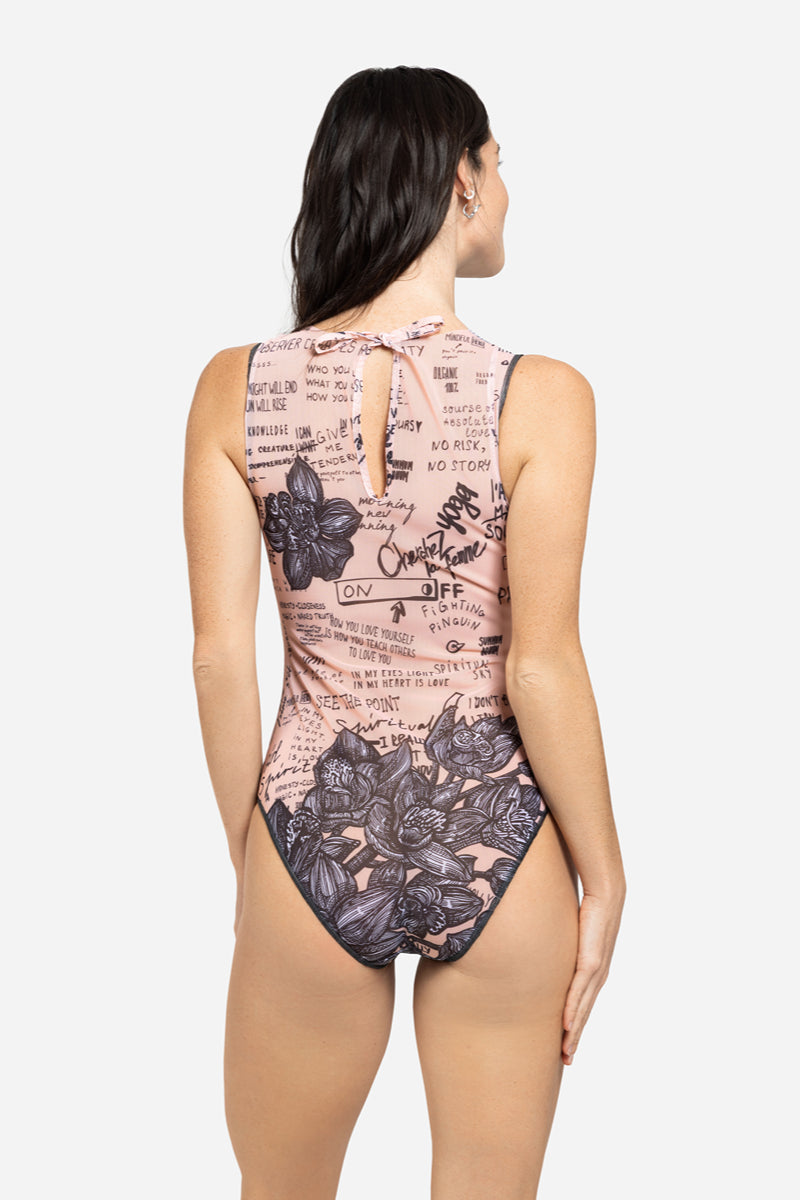 One-piece Sleeveless Swimsuit “Nude Body-Art”