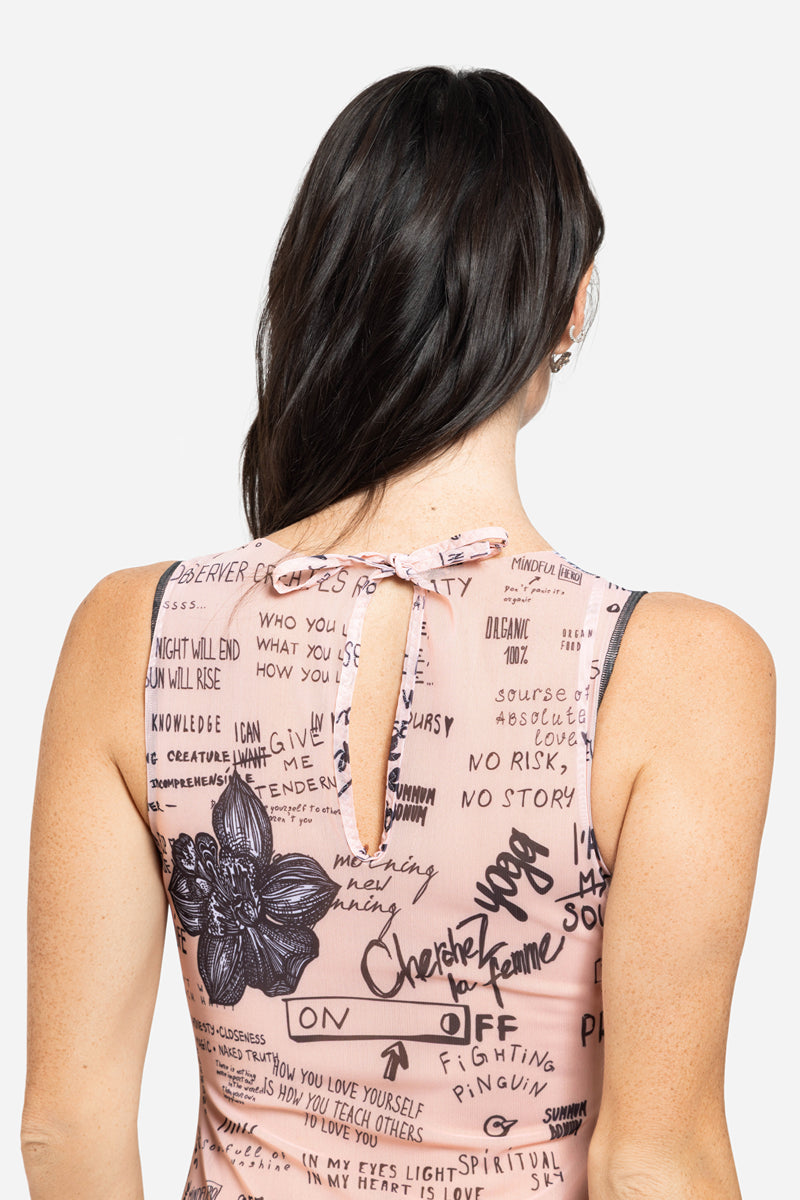 One-piece Sleeveless Swimsuit “Nude Body-Art”