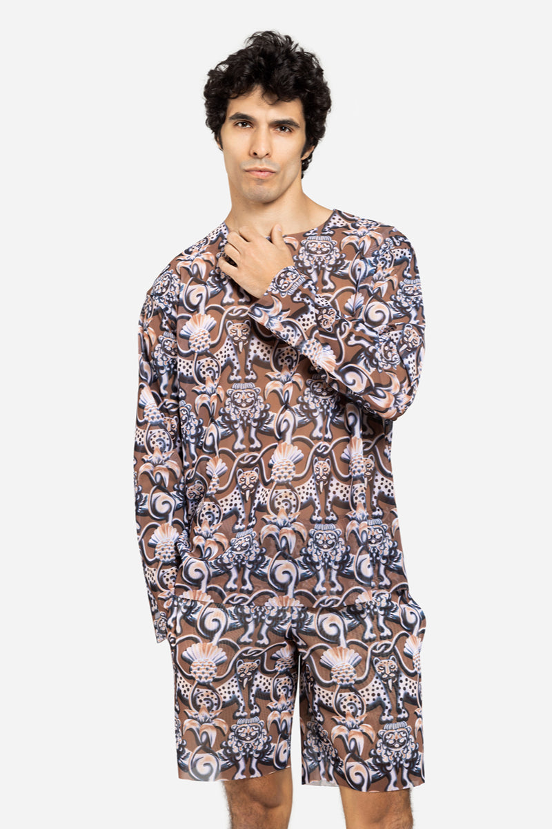 Camiseta de playa para hombre "Marrón medieval"