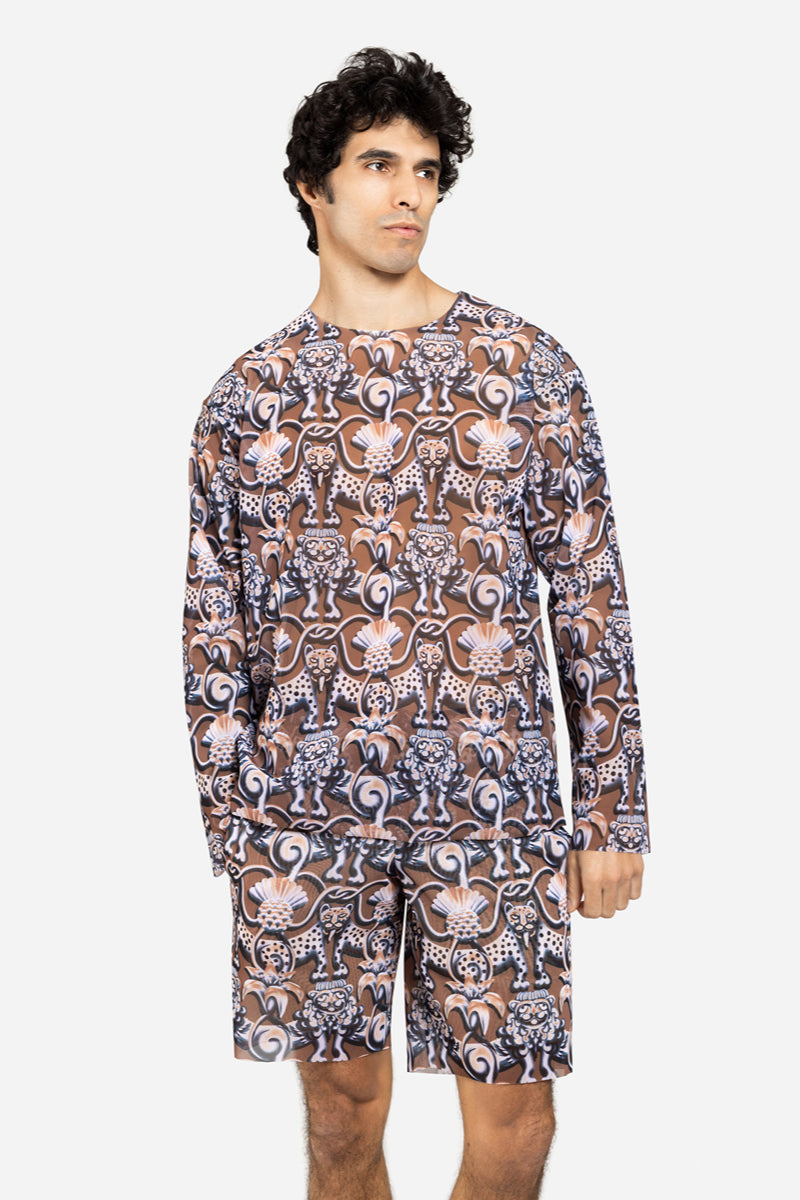 Camiseta de playa para hombre "Marrón medieval"