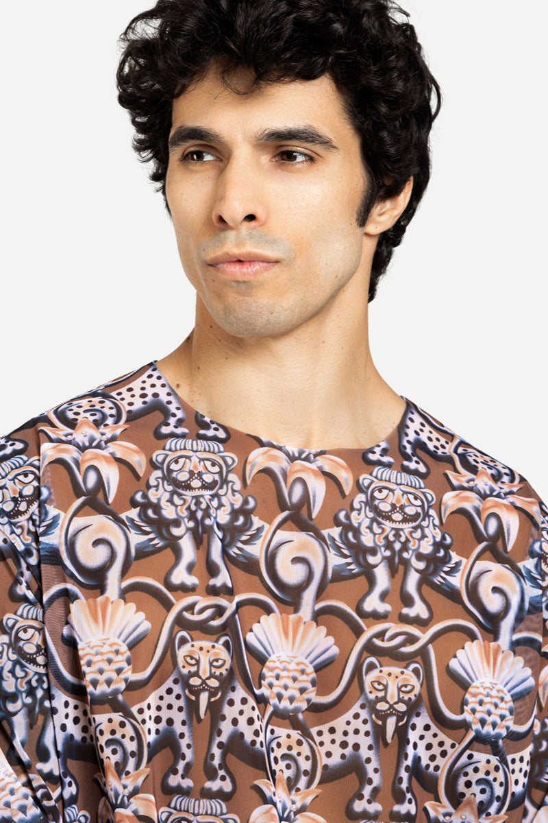 Camiseta de playa para hombre "Marrón medieval"