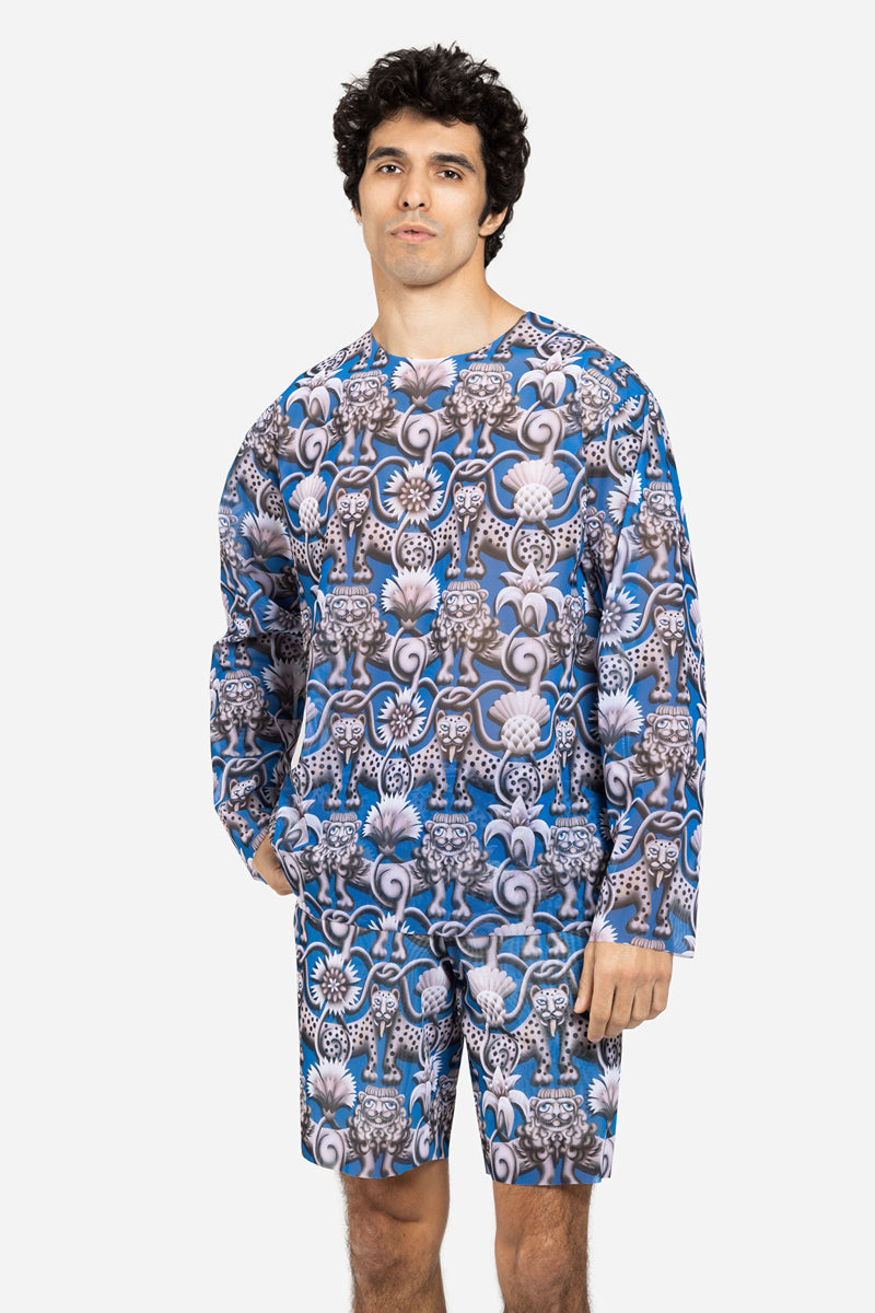 Men's Beach T-shirt with Hood “Medieval Blue”