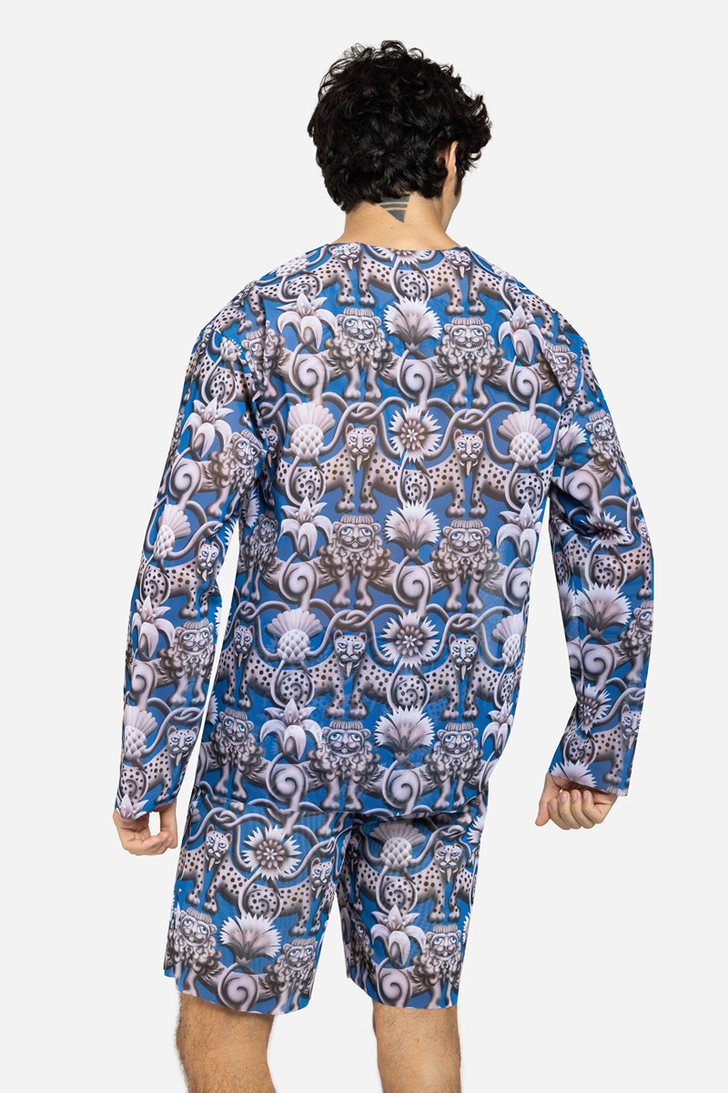 Men's Beach T-shirt with Hood “Medieval Blue”