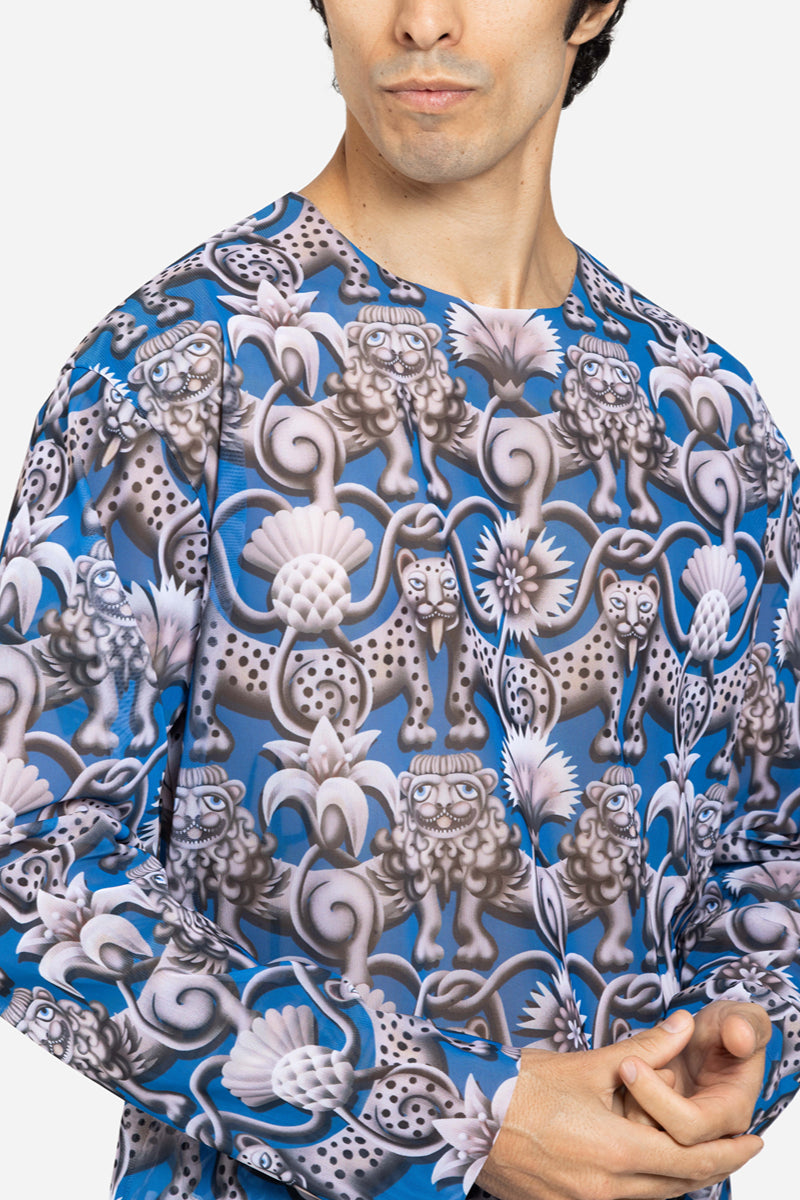 Men's Beach T-shirt with Hood “Medieval Blue”
