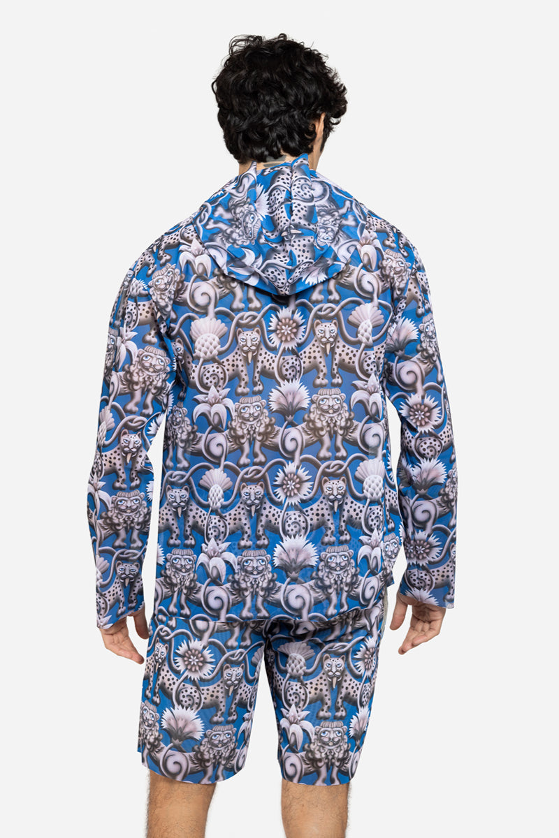 Men's Beach T-shirt with Hood “Medieval Blue”