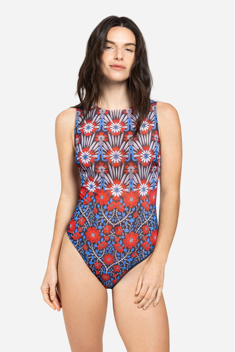 One-piece Sleeveless Swimsuit “Medieval Rose”