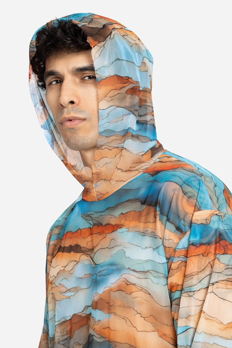 Men's Beach T-shirt with Hood “Anza”