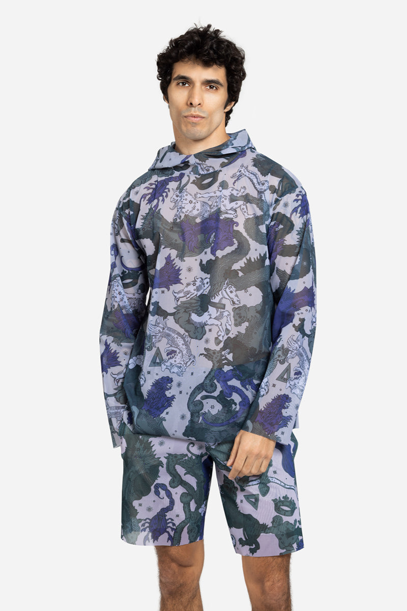 Men's Beach T-shirt with Hood “Moon Dust”