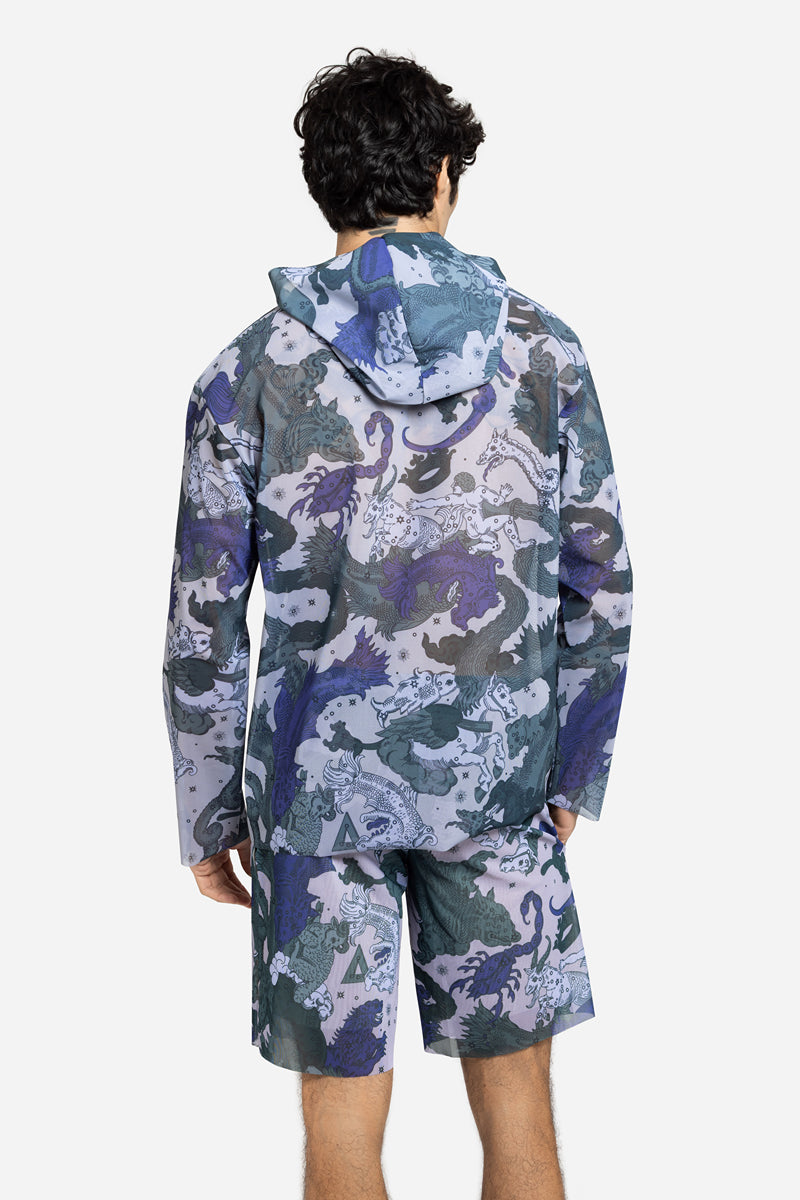 Men's Beach T-shirt with Hood “Moon Dust”