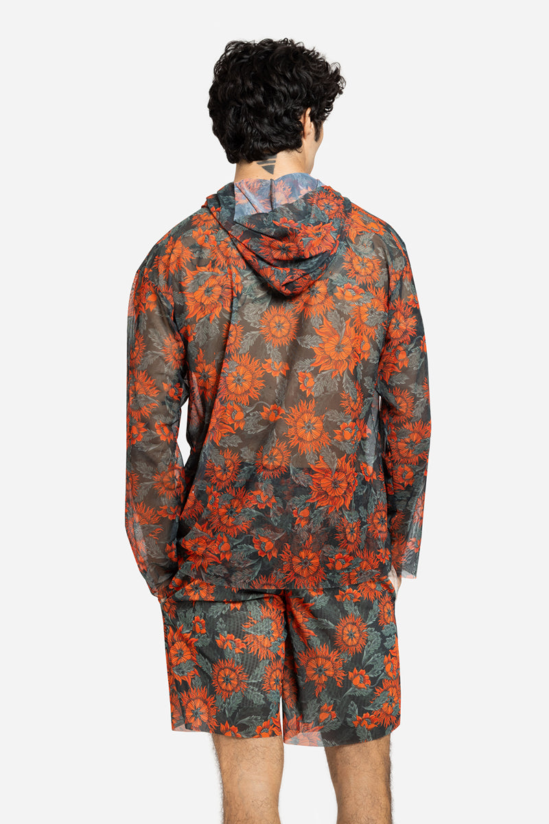 Men's Beach T-shirt with Hood “The Sun Orange”