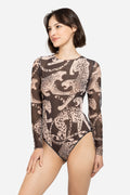 Closed Back One-piece Swimsuit with Sleeves “Wild Cat”