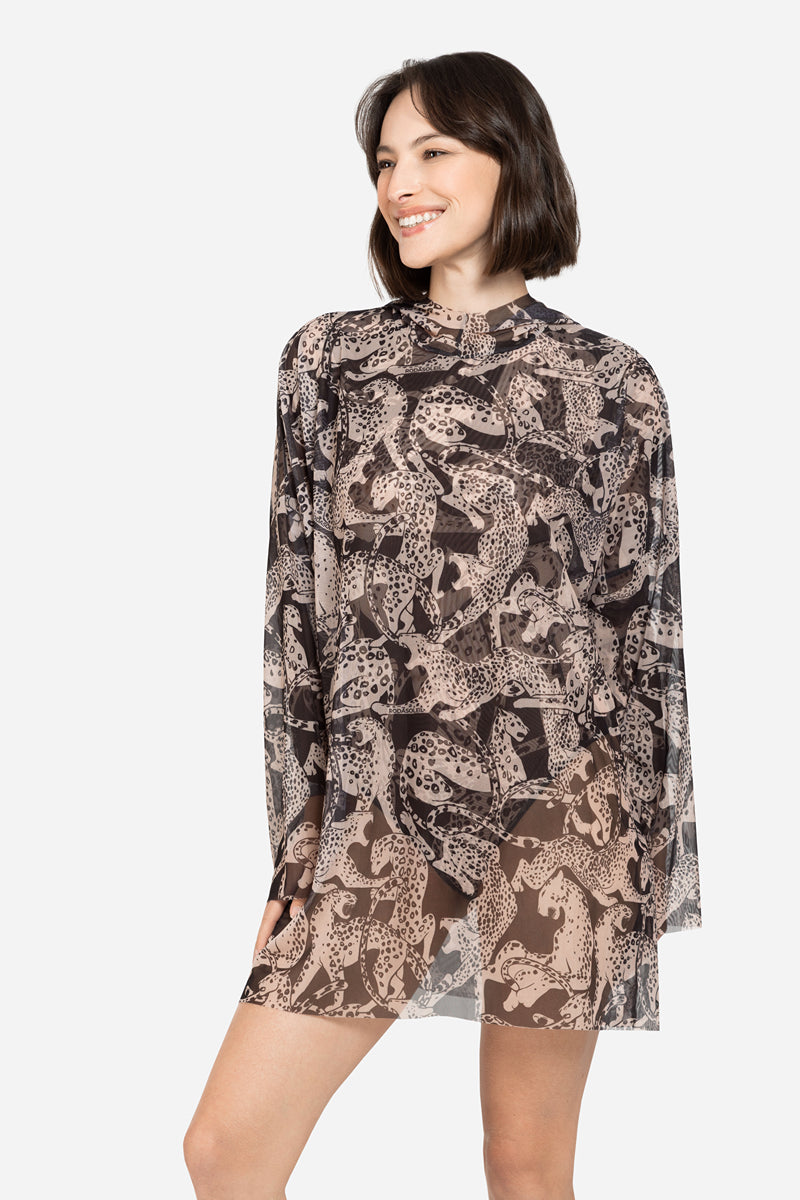 Oversize T-shirt with Hood “Wild Cat”