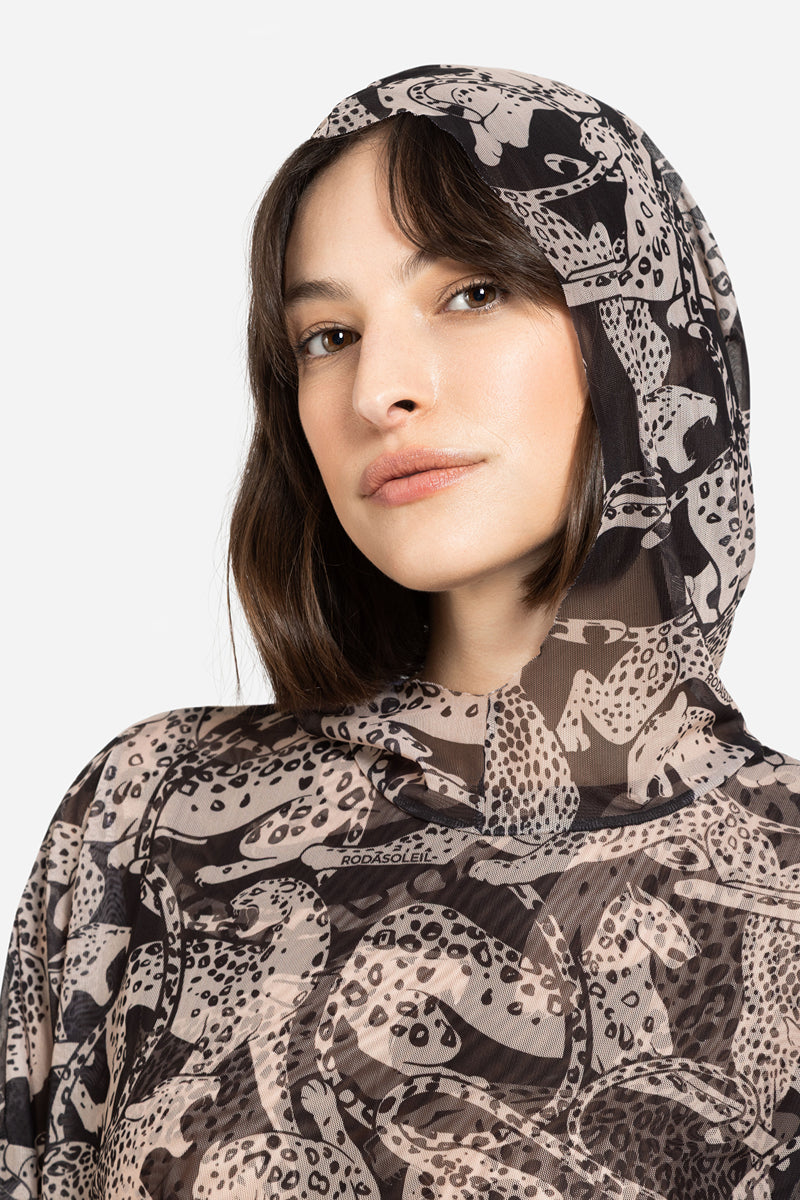 Oversize T-shirt with Hood “Wild Cat”