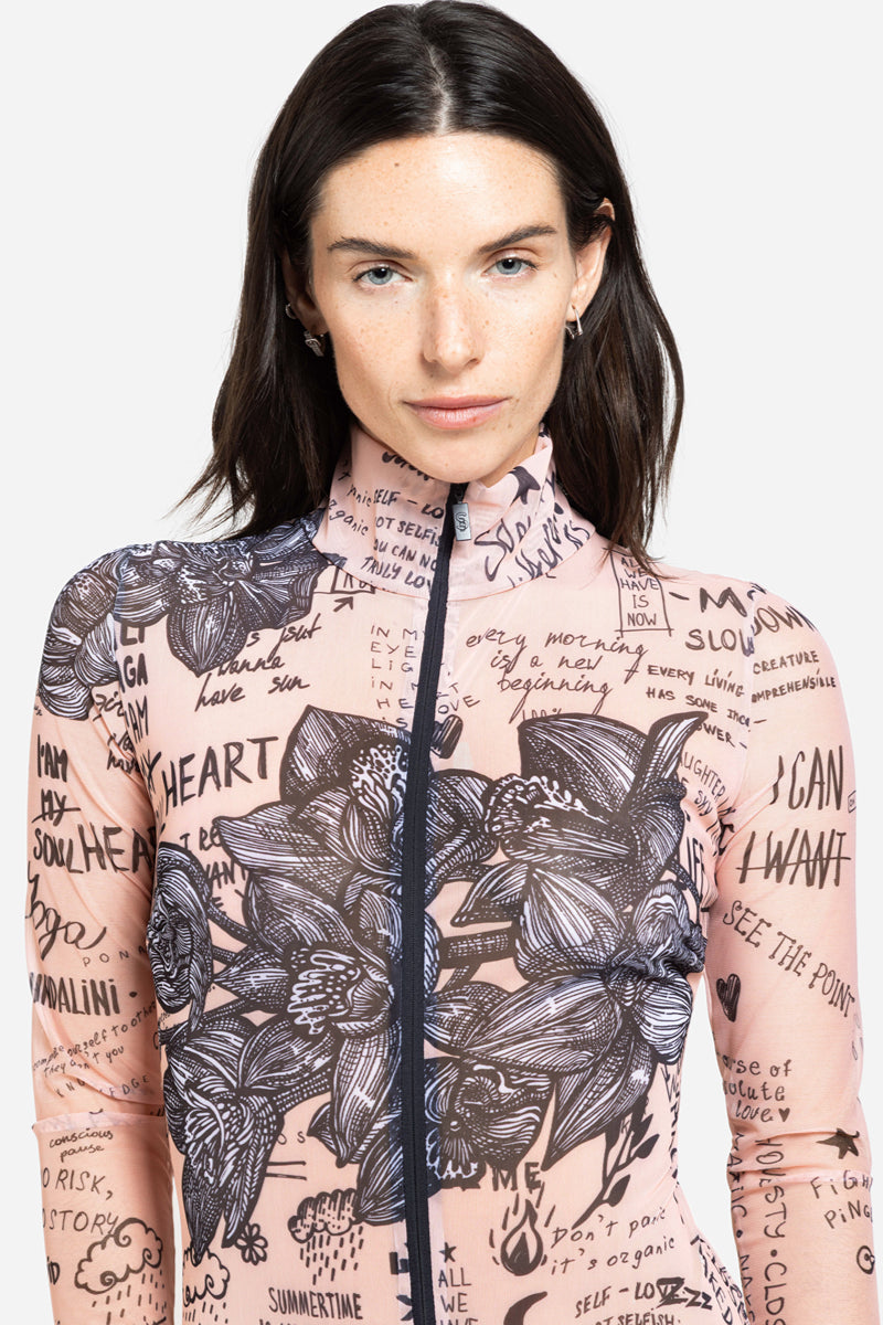 Zipper Swimsuit with Sleeves “Nude Body-Art”